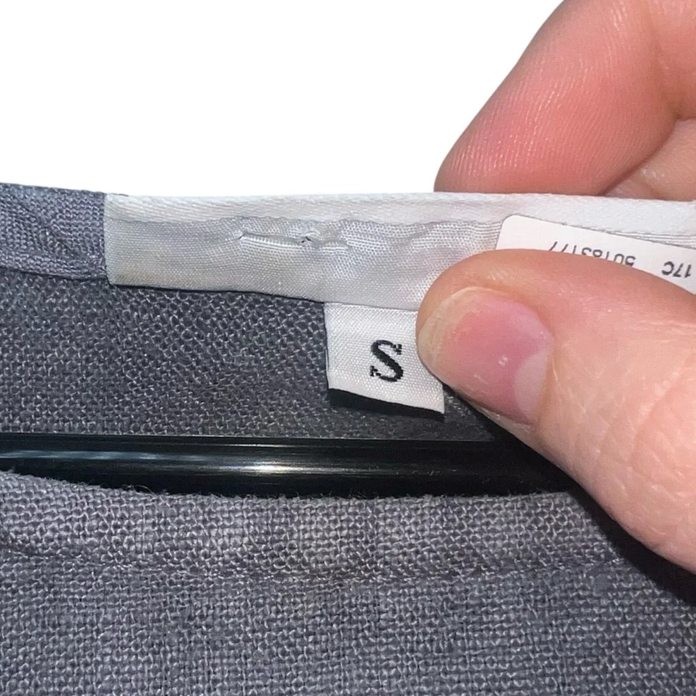 Bryn Walker 100% Linen Oversized Blouse‎ Round Neck Top Gray Small Lagenlook - Picture 4 of 8